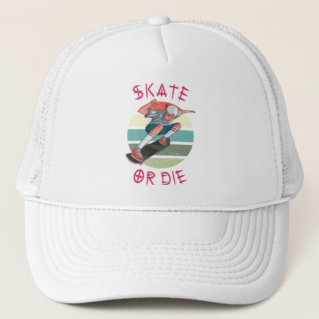 Skate eller die Skateboarder Boy Keps (Framsida)