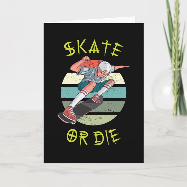 Skate eller die Skateboarder Boy Kort (Framsida)