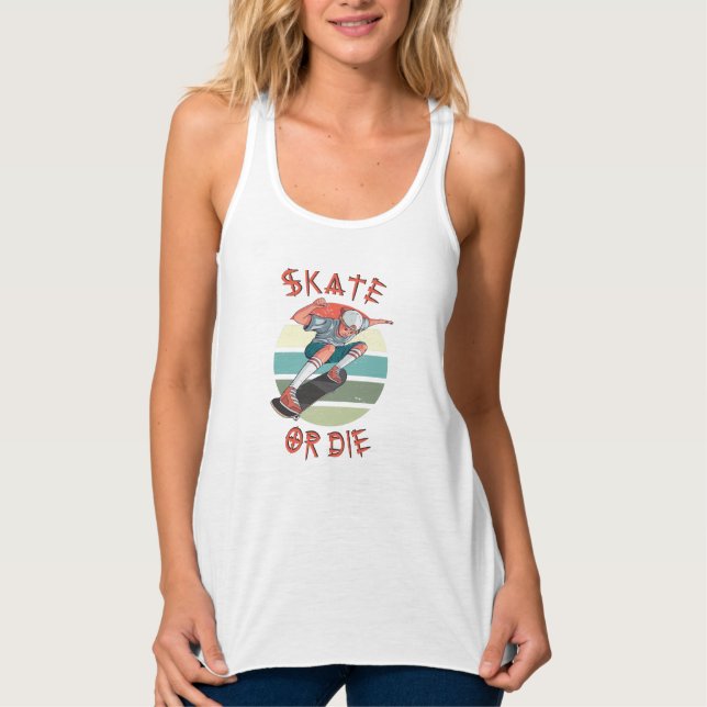 Skate eller die Skateboarder Boy Linne Med Racerback (Framsida)