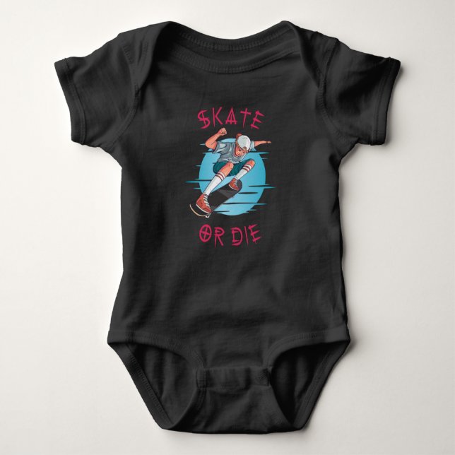 Skate eller die Skateboarder Boy T Shirt (Framsida)
