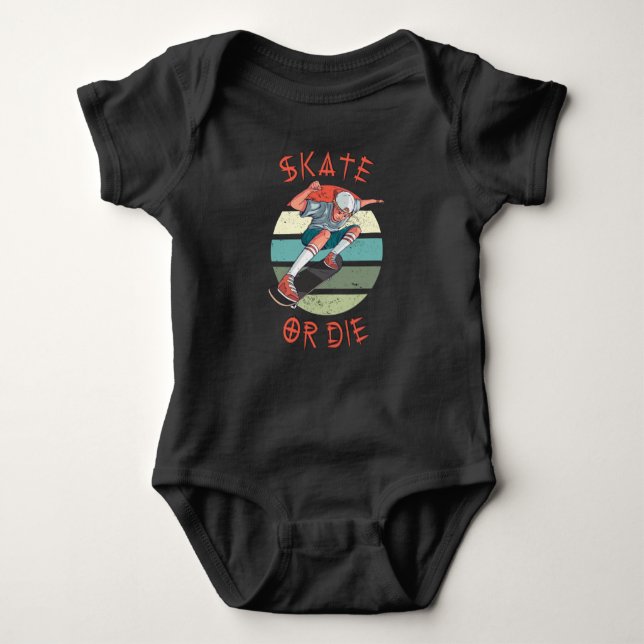 Skate eller die Skateboarder Boy T Shirt (Framsida)