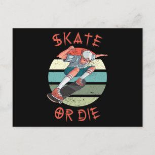 Skate eller die Skateboarder Boy Vykort