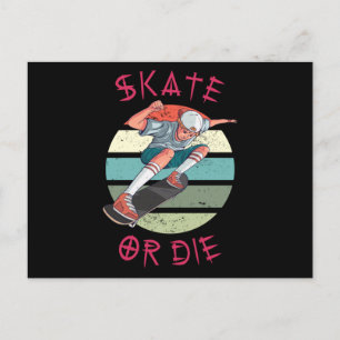 Skate eller die Skateboarder Boy Vykort