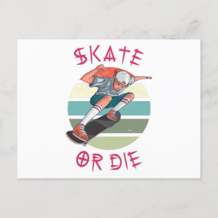Skate eller die Skateboarder Boy Vykort