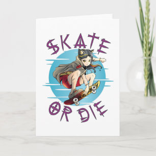 Skate eller die Skateboarder Girl Kort