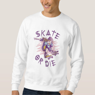 Skate eller die Skateboarder Girl Lång Ärmad Tröja