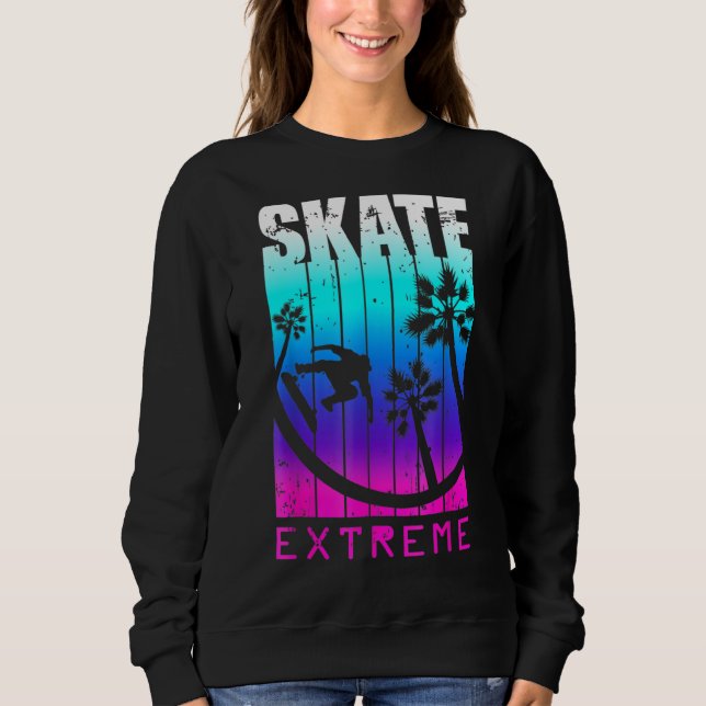 Skate eller Die Skateboarding Street Extreme Attit T Shirt (Framsida)
