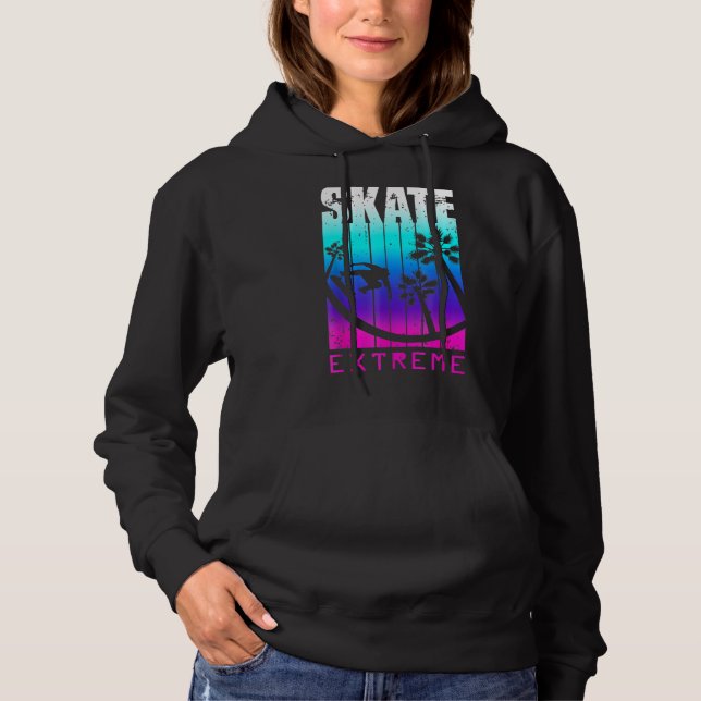 Skate eller Die Skateboarding Street Extreme Attit T Shirt (Framsida)
