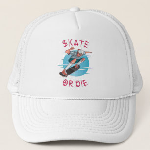 Skate eller dö Skateboard-pojk Keps