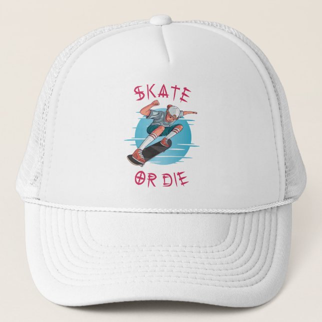 Skate eller dö Skateboard-pojk Keps (Framsida)