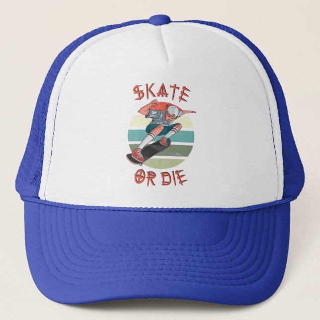 Skate eller dö Skateboarder Pojke Keps (Framsida)