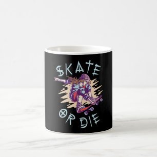 Skate eller dö Skateboarder tjej Kaffemugg