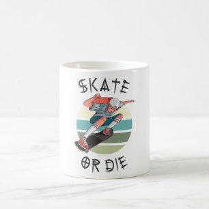 Skate eller dö Skateboardpojke Kaffemugg