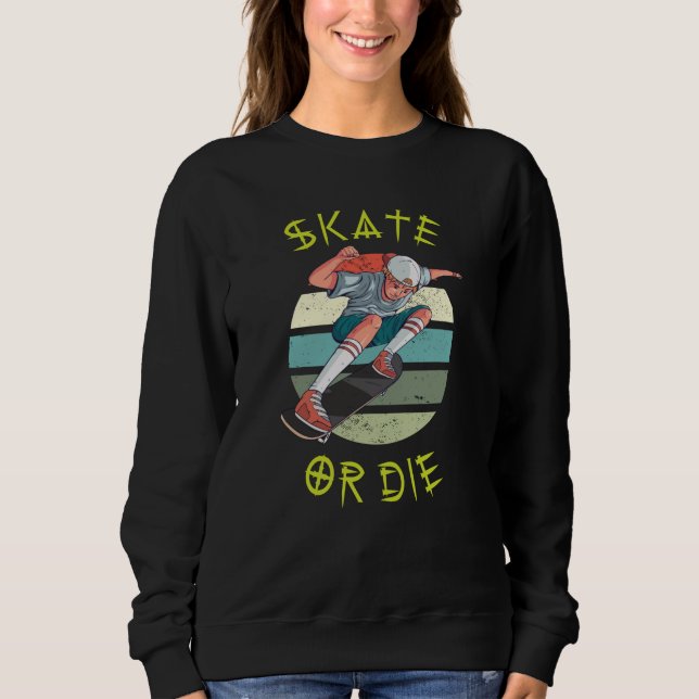 Skate eller dö Skateboardpojke T Shirt (Framsida)