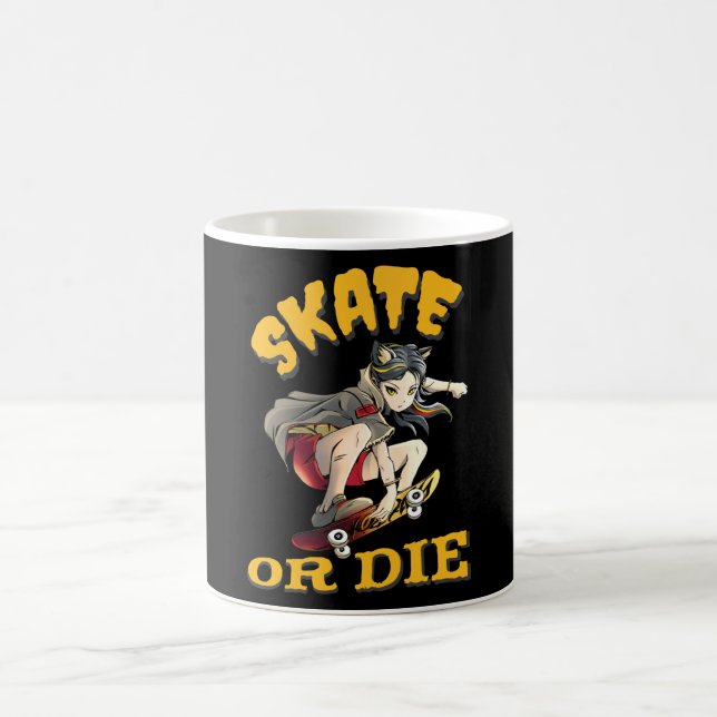 Skate eller dö Skateboardtjej Kaffemugg (Center)