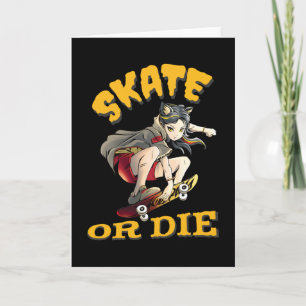 Skate eller dö Skateboardtjej Kort