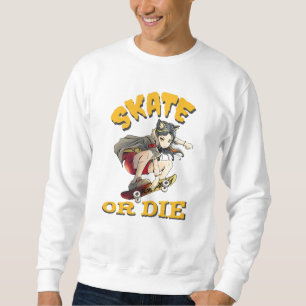 Skate eller dö Skateboardtjej Lång Ärmad Tröja