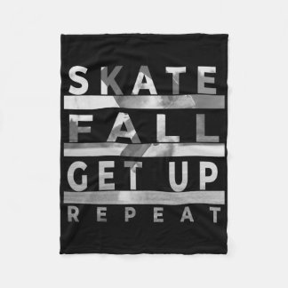 Skate Fall Get Up Repeat - Funny Skateboarding Ska Fleecefilt