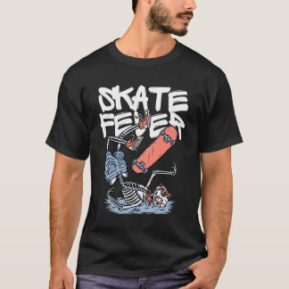 Skate Fever – Skelett Skateboard Street Art Design T Shirt
