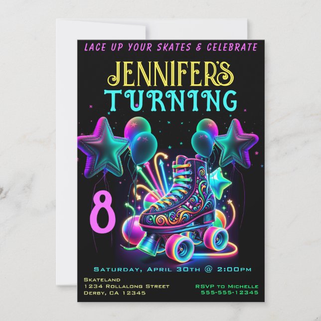 Skate Födelsedagsfest inbjudan (Framsida)