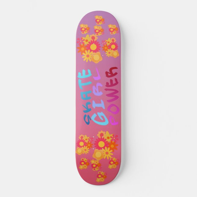 Skate Girl Power Mini Skateboard Bräda 18,5 Cm (Framsida)