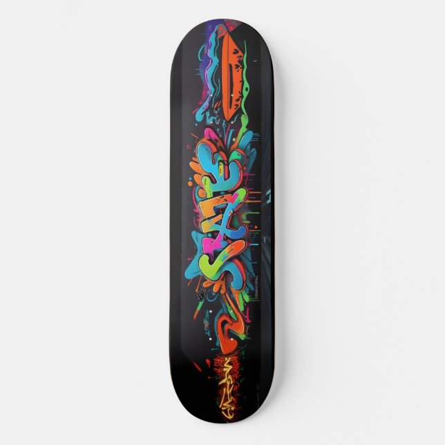 Skate graffiti 1 mini skateboard bräda 18,5 cm (Framsida)