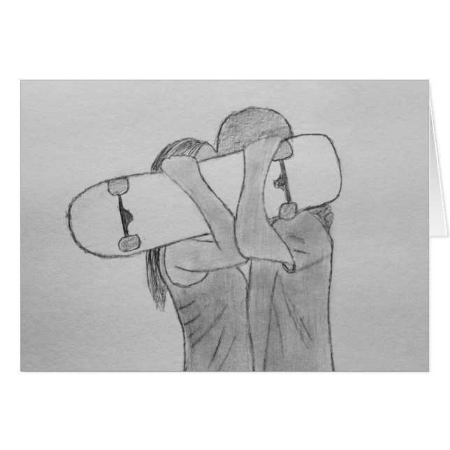 Skate Kärlek Hälsningskort (Framsidan Horizontal)