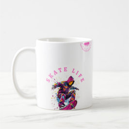 Skate Life Rosa Lycklig Hoodie in White Kaffemugg