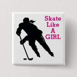 Skate Like a Girl Women's Hockey rosa nål