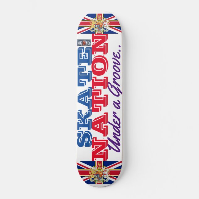 SKATE NATION Under a Groove Storbritannien Skatebo Mini Skateboard Bräda 18,5 Cm (Framsida)