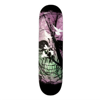 Skate Natureza Radical com pássaros e caveira Mini Skateboard Bräda 18,5 Cm