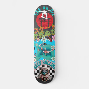 Skate or Die - Behålla Rolling - Koi fish on Pond Mini Skateboard Bräda 18,5 Cm