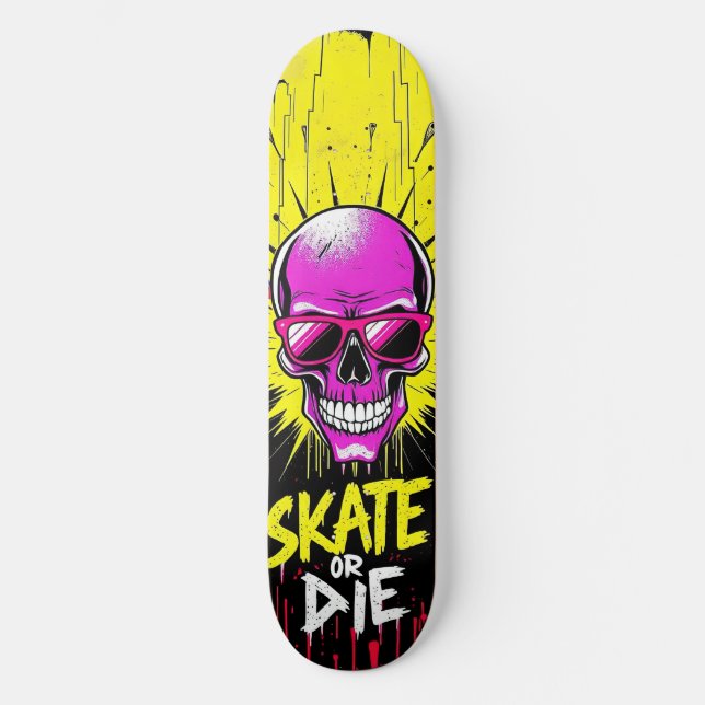 Skate or Die Nº2 - Skateboard Deck  - Punk Grunge  (Framsida)