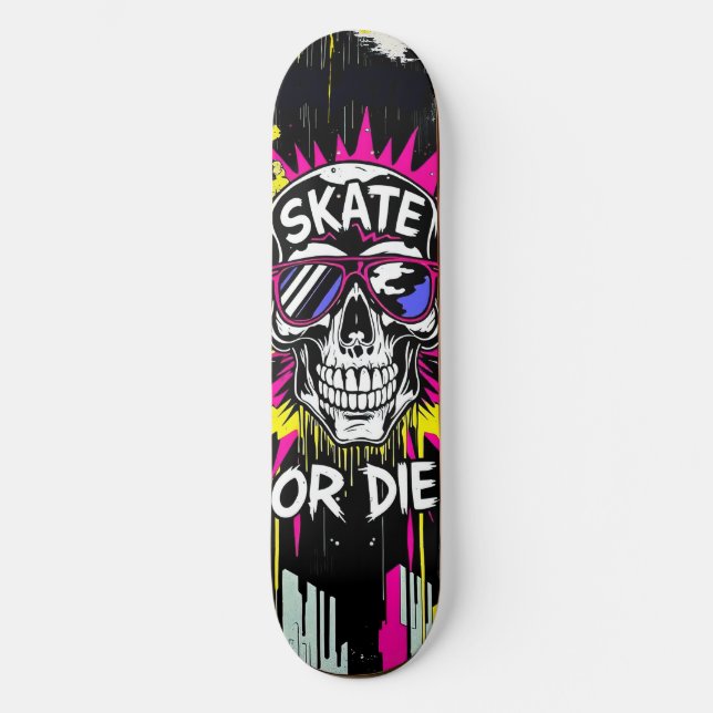 Skate or Die Nº4 - Skateboard Deck - Punk Grunge (Framsida)