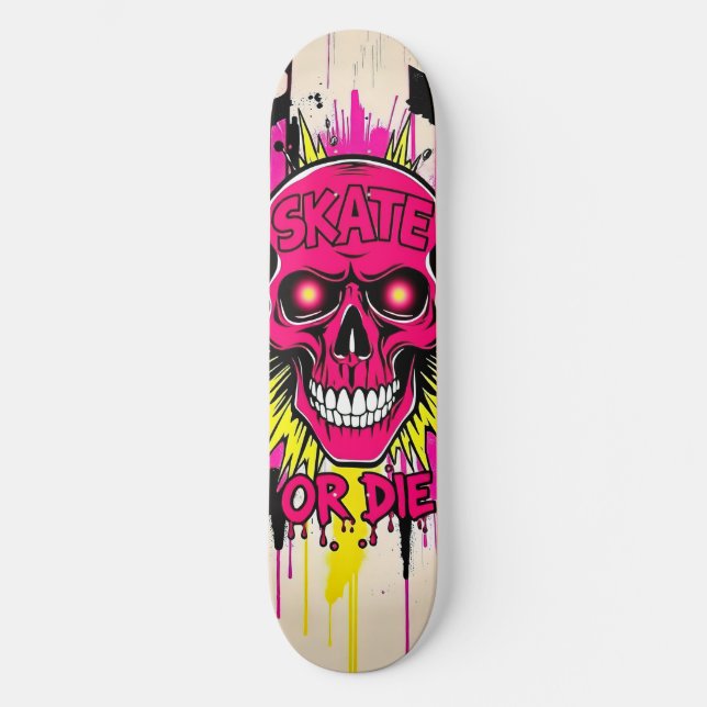 Skate or Die Nº5 - Skateboard Deck - Punk Grunge (Framsida)