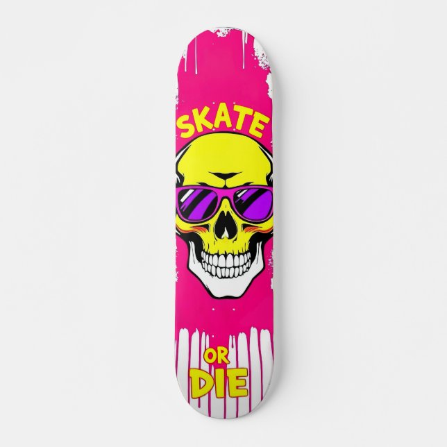 Skate or Die Nº7 - Skateboard Deck - Punk Grunge (Framsida)