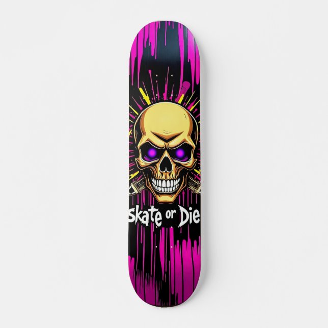 Skate or Die Nº8 - Skateboard Deck - Punk Grunge (Framsida)