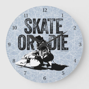 Skate or Die (ockey) Large Clock Stor Klocka