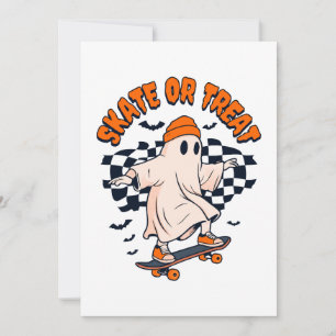 Skate or Treat Spök Halloween Inbjudningar
