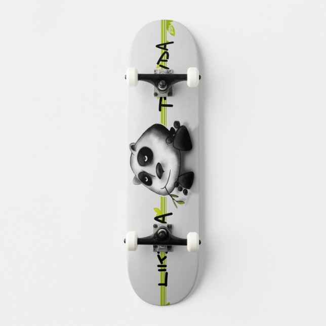 Skate Panda Old School Skateboard Bräda 18 Cm (Framsida)