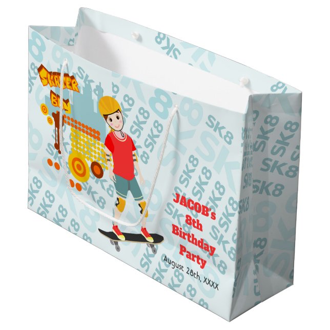 Skate Park Roligt Boy Födelsedagsfest (Framsidan Vinklad)