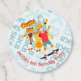 Skate Park Roligt Boy Födelsedagsfest Gåvor Etiketter