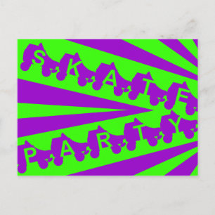 Skate party: 80-sekunders reflektor inbjudan vykort