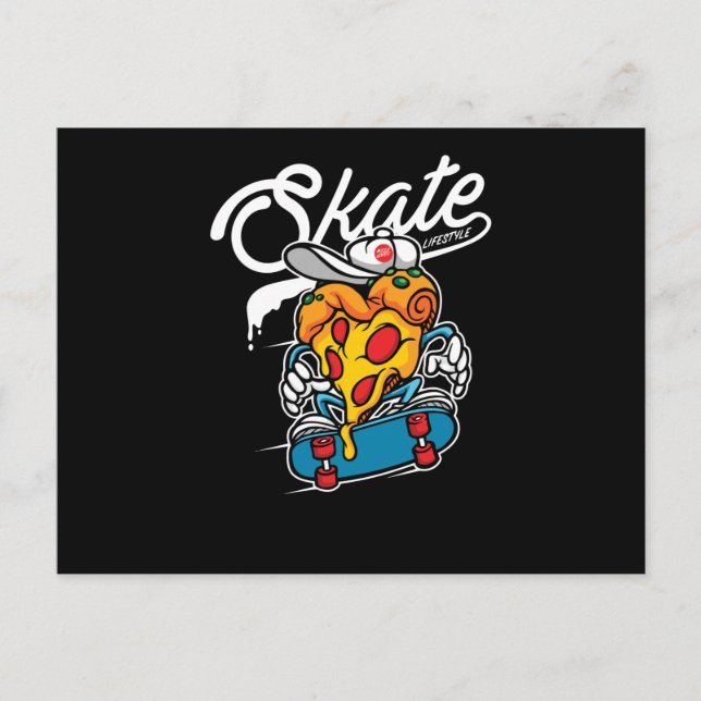 Skate Pizza Vykort (Framsida)