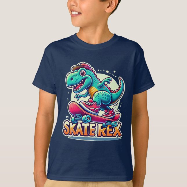 Skate Rex - Coola Dinosaur T-Shirt (Framsida)