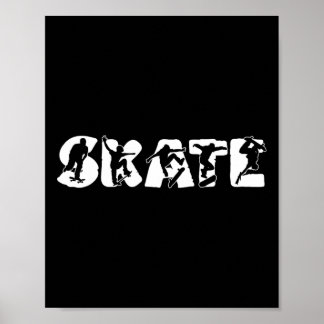 Skate Silhuett Skridsko Skateboard Skateboardåknin Poster