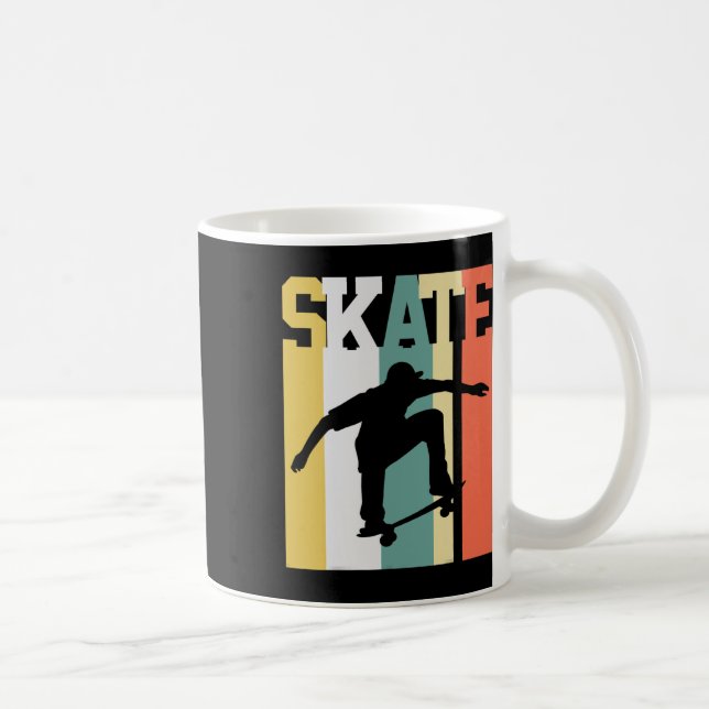 Skate Skateboard Skateboarder Skateboarding Retro  Kaffemugg (Höger)