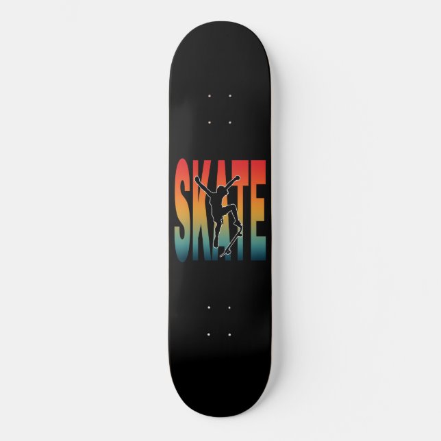 Skate Skateboarding Silhuett Mini Skateboard Bräda 18,5 Cm (Framsida)