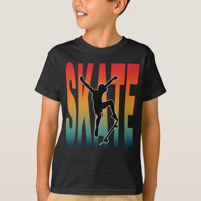 Skate Skateboarding Silhuett T Shirt (Framsida)