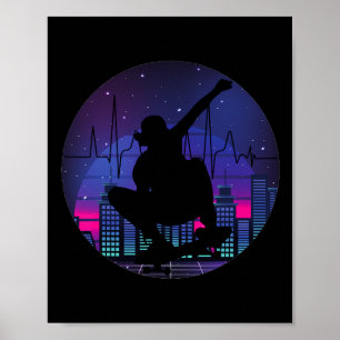 Skate Skateboardist Skateboard Älskare Hjärtslag S Poster
